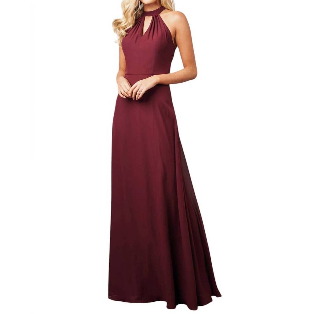 NEW JASMINE BRIDAL charlotte chiffon long bridesmaid dress with halter neckline